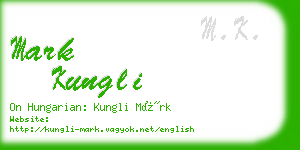 mark kungli business card